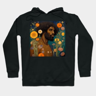 Handsome Black Man and Flowers Hoodie